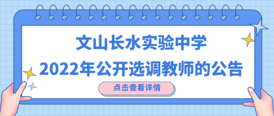 文山长水实验中学（市十一中）选聘方案